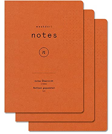 weekview Notizheft Set A5 – weekdori dotted – inkl. Index (31 S.)