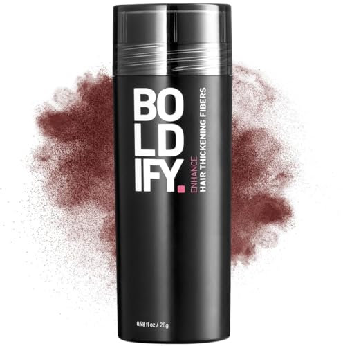 BOLDIFY - Fibras capilares, ocultan completamente la pérdida del cabello, 100% fibras de algodón no detectables, bote gigante de 28 g, engrosamiento instantáneo del cabello (Cobrizo oscuro)