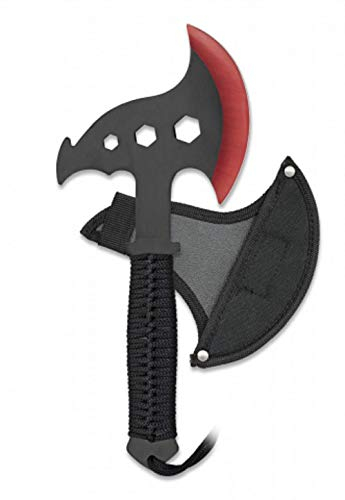 KOSxBO RED FIRE Edition Wurfaxt Axt Beil AXT Tomahawk inkl. Etui, schwarz rot