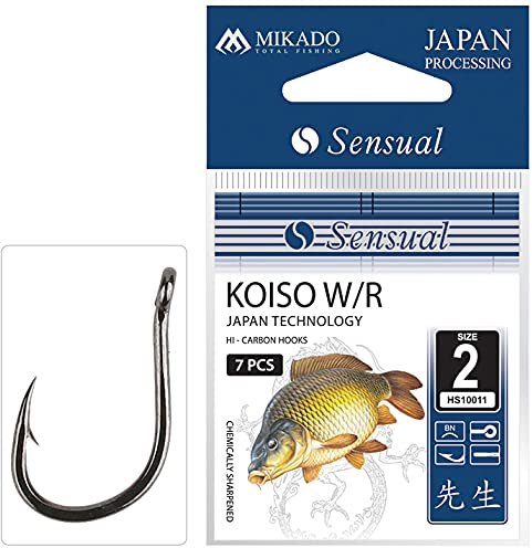 MIKADO KOISO 10 extrem Starke geschmiedete Method Feeder Angelhaken Karpfenhaken von Größe 8 bis 18 erhältlich (#12)