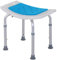 HOMCOM Siège de Douche réglable en Hauteur Tabouret de Douche Ergonomique Pieds antidérapants Charge Max. 135 Kg alu HDPE Blanc Bleu