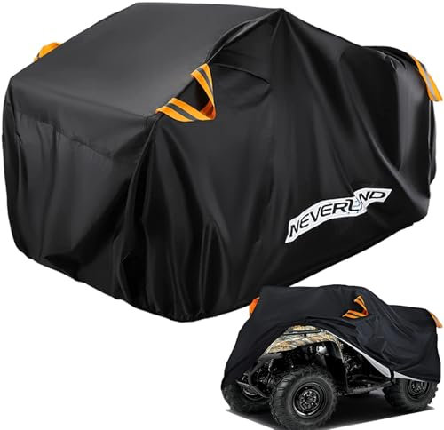 ATV Cover All-Season Waterproof Heavy Duty Up to 82 inches for Polaris Sportsman Yamaha Grizzly Honda FourTrax Kawasaki KFX Wheel Car with Air Vents/Reflective Strips/Buckle Straps【NEVERLAND】