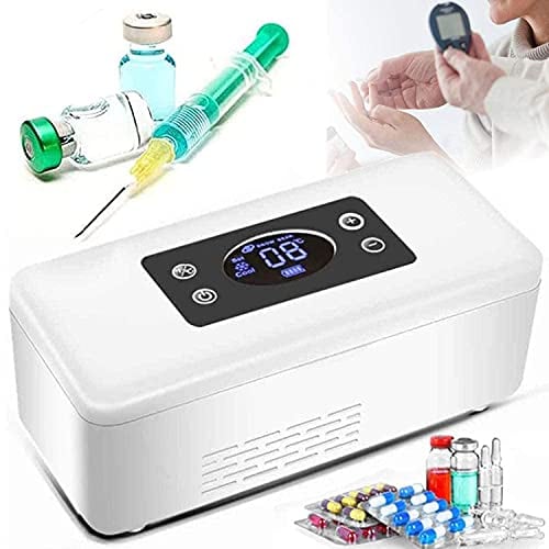Insulin Kühlbox,Medikamente Kühlschrank,Elektro Kühler Tragbarer Reisebox Thermostat 2-8 Grad Insulin kühltasche elektrisch Insulin kühlbox USB FüR Reisen/Interferon/Lagerung Arzneimitteln