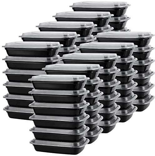 SINJEUN 60 Pack Plastic Meal Prep Containers with Lids, 750 ML BPA Free Reusable Meal Prep Containers, 1 Compartment Food Containers Stackable Storage Lunch Boxes, Microwave & Freezer Safe