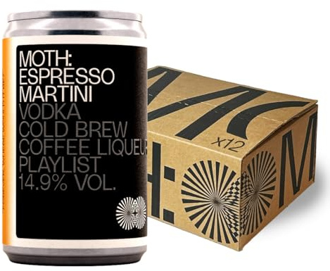 Moth Espresso Martini 125ML | Pre-Mixed Cans, 14.9% ABV, Vodka, Cold Brew, Coffee Liqueur, Rich and Chocolatey, Bar Strength