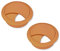 cyclingcolors 2x Kabeldurchführung Kunststoff runde kabellose Kabeldurchlässe Kabeldose Bohr 68 mm Kabelführung zum Eindrücken Schreibtischkanal Kabeldurchlass, Hellbraun