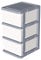 Cetomo Clearview Kunststoff 3 Aufbewahrungsschubladen, Aufbewahrungsschubladenwagen mit 4 Rollen für Zuhause, Schrank, Schlafzimmer, Bad, Büro, Wäscherei, Küche und Schulschlafsaal, Grau, 1er Set