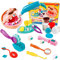 VBACALA Knete Zubehör Zahnarzt Spielzeug, Knetwerkzeug Knete Set Dentist Rollenspiel Knete ab 3 Jahre, Knete Knetmasse Kinderknete Knetspielzeug,Geschenke für Kinder Jungen Mädchen