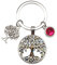 Porte-clés arbre de vie pour homme et femme - Porte-clés avec motif arbre de vie, arbre de vie en métal et rose - Pour amateurs de yoga ou arbre de vie - Porte-clés unisexe, argent, XL