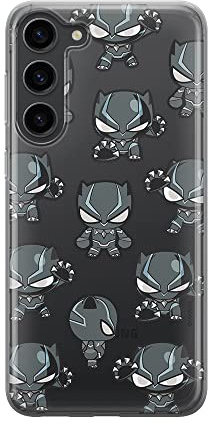 ERT Group Handyhülle für Samsung S23 Original und offiziell Lizenziertes Marvel Muster Black Panther 016 optimal an die Form des Handy angepasst, teilweise transparent