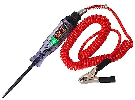 JIMCOM Heavy Duty 3-70V Digital LED Automotive Test Light, Circuit Tester with Polarity Indicate and Illuminating Lights, Car Truck Low DC Voltage Light Tester with Stainless Probe