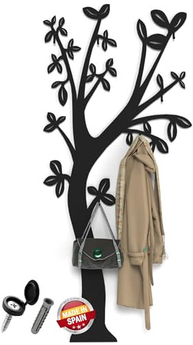 Porte manteau mural design entree 170x75cm 6 crochets | portemanteaux metal 2mm | patere murale enfant | crochet murale noir | meuble d'entrée vestiaire | style minimalisme | décoration de la maison