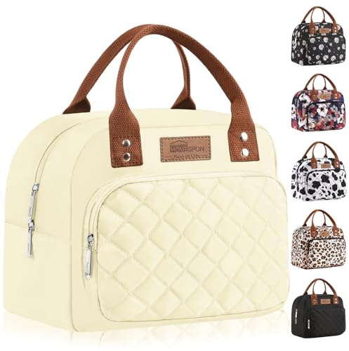 HOMESPON Isolierte Lunchtasche für Frauen Männer Arbeit Erwachsene Kühltasche Lunchbox Behälter (Beige)
