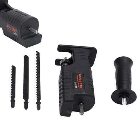 Anulely Adaptador para taladro eléctrico y sierra, adaptador para sierra de sable | Cabezal de conversión modificado de taladro, juego de mango, herramientas de corte de madera, accesorios de