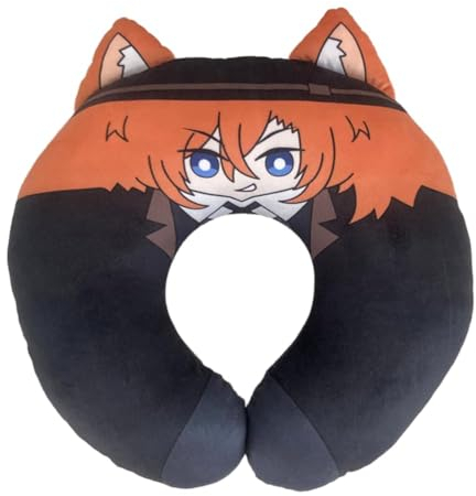 Bungo Stray Dogs Anime Kissen Plüsch Double Sided Anime Print Katzenohren U-förmiges Nackenkissen Cute Pillow Napping Pillow Car Sofa Cushion Decoration Gift 33cm (Type5, 33cm)