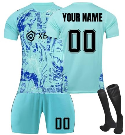 Generic Football Kits for Kids and Adult, Personalised Football Shirt with Name Number, Football Shirts Shorts and Socks Set, Football Gifts for Boys Men #4