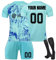 Generic Football Kits for Kids and Adult, Personalised Football Shirt with Name Number, Football Shirts Shorts and Socks Set, Football Gifts for Boys Men #4