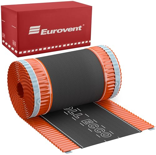 5lfm Eurovent® ROLL ECCO Firstband Firstrolle Aluminium + Vlies Farbe: Ziegelrot (RAL8004) (240mm breit 5lfm lang)