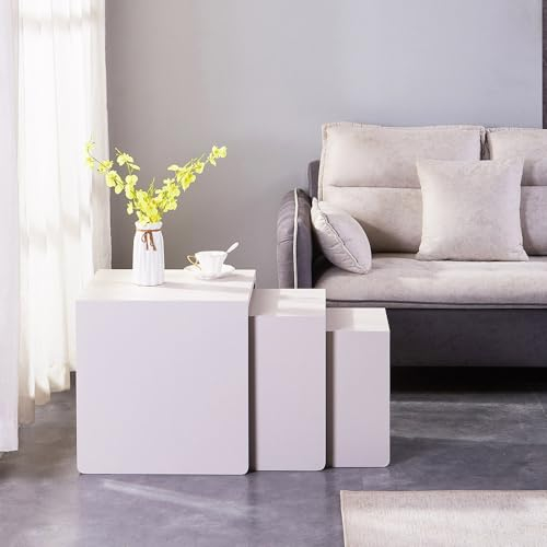 Home Deluxe Couchtisch Beistelltisch 3er Set IRIMA - Sand Beige |Sofatisch, Wohnzimmertisch, Satztisch