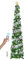 SINTENILL 6 FT Pop Up Christmas Tree with Timer, Colored Lights, Dual Colored Green Silver Tinsel, Pencil Tree Collapsible Xmas Decor for Home, Apartment, Party, Office