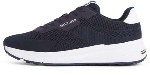 TOMMY HILFIGER Herren Low Profile Sneaker Lightweight Knit Sportlich, Blau (Desert Sky), 43