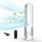 Ventilador sin rotor con purificador de aire, ventilador de torre de 18 pulgadas tranquilo con mando a distancia, 8 velocidades, oscilación 80°, 8H, pantalla LED, ventilador para cámara (blanco)