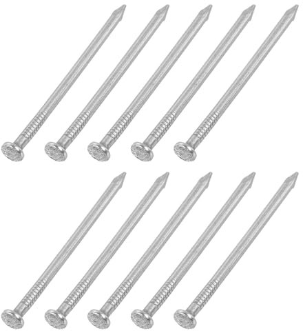 sourcing map 145Pcs Small Hardware Nails, 6D x 2 Carbon Steel Round Head Nail Common Finishing Nail for Household Woodworking Picture Hanging DIY Projects, Silver Grey