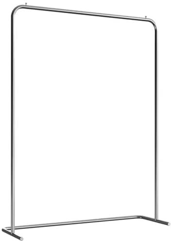 Portant à vêtements Porte-manteaux Commerciale Pour Chambres Et Boutiques, Porte-vêtements En Acier Inoxydable Argenté Avec Base En Forme De U, Organisateur De Vêtements Pour Affich(Size:120x40x160CM)