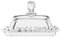 PEPAXON Glass Butter Dish with Lid Clear Crystal Butter Serving Tray Butter Container (Round Handle)