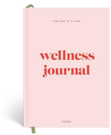 Papier Tägliches Wellness-Tagebuch – Babyrosa | fester Einband, A5, Wellbein-, Dankbarkeits- und Denkset-Tagebuch für persönliches Wachstum, Achtsamkeit und Reflexion, Ziele, Schlaf- und