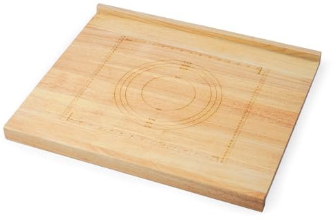 Schneidebrett holz gross H x B x T: ca. 4 x 61 x 51 cm Schneidebrett mit Maßband und Anschlagkante als Frühstücksbretter, Küchenbretter, Servierbretter, Brotbretter
