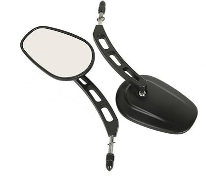 Lenkerendenspiegel Motorrad 8mm Rückspiegel Für Road King Für Touring XL 883 Für Softail Springer Für V-Rod Motorrad Spiegel(Black)