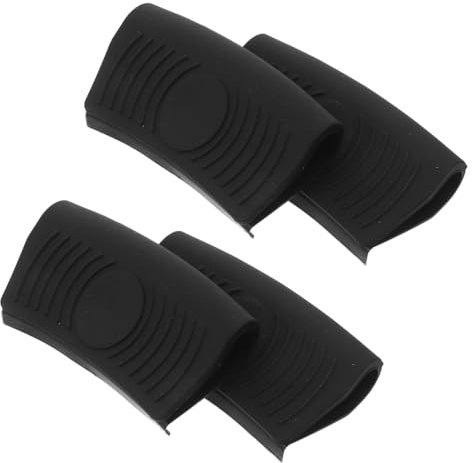 SECFOU Silicone Pot Handle Sleeve Non-Slip Heat Resistant Pan Grip Cover for Frying Pans and Griddles Black 2 Pairs Heatproof Pot Ear Clips for Kitchen Cooking