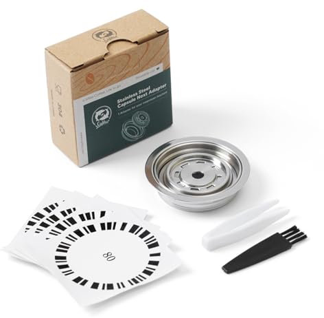 FOVNOT Reusable Coffee Capsule Adapter, 80 ML Stainless Steel Coffee Pod Adapter Coffee Pod Converter with 4 Stickers Compatiable for Vertuo Next/Vertuo POP/Delonghi ENV135/Vertuolline GCA1