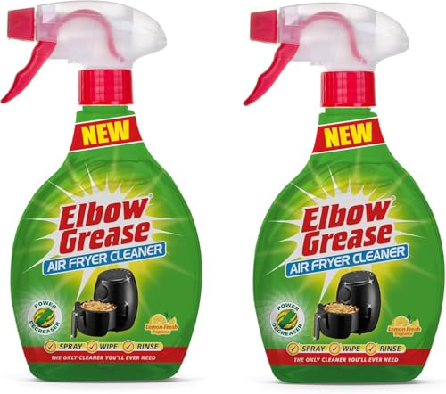 2-Pack Elbow Grease Air Fryer Cleaner Spray – 500ml Power Degreaser with Lemon Fresh Fragrance | Ideal for Air Fryers