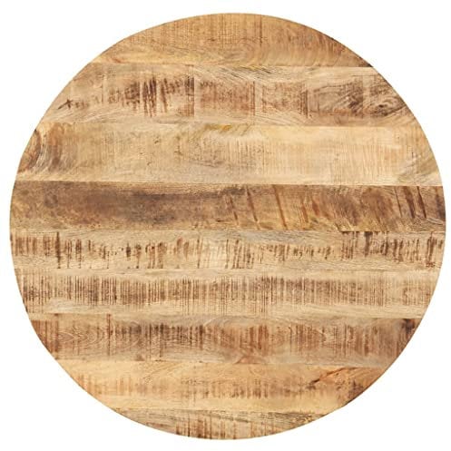 Myheimly Tischplatte Massivholzplatte Holzplatte Ersatztischplatte Holz Platte für Couchtisch Beistelltisch Rund massives Mangoholz,50 cm 25-27 mm