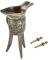 Jwthee Juego de 2 copas de vino vintage, copas de vino antiguas de metal, copa de vino de metal de triple pie, taza tradicional antigua