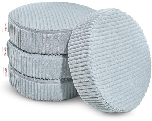 Linodino® Zaubersteine – Spielsofa Add-ons im 4er-Set | Vier Runde Schaumstoff-Kissen als Erweiterung zum Balancieren, Stapeln & Spielen I Einhornblau