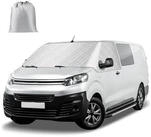 Cubierta de Parabrisas Compatible con Citroen Jumpy SpaceTourer Peugeot Expert Traveller Toyota Proace 2016-2025, Funda Térmica Externa para Autocaravana, Parabrisas Delantero Envoltura Cubierta