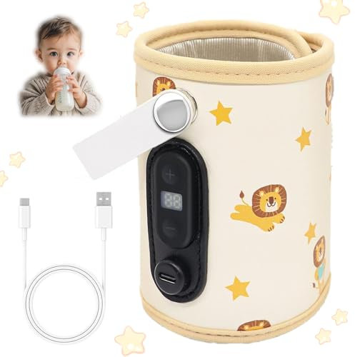 Chauffe biberon Portable pour Bébé, Chauffe biberon USB avec 6 températures réglables, Chauffe Biberon Pour Voyage peut être chauffé, pour les déplacements, la maison, l'extérieur