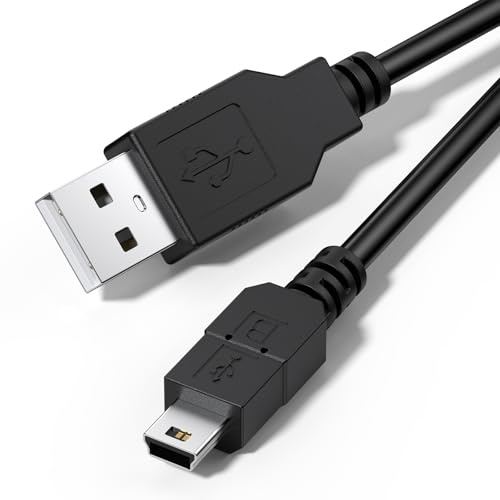 Controller Charger Cable for PS3, 1.8M Magnetic Ring Mini USB Data Charging Cable for Sony Playstation 3/ PS3 Slim/PS Move Controllers GoPro,HD,Dash Cam,MP3 Player Digital Cameras (Black)