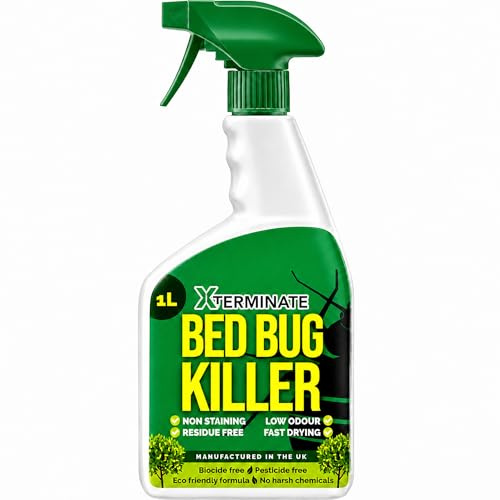 Xterminate Pesticide Free Bed Bug Killer Spray 1L - Biocide Free, No Harsh Chemicals, Eco-Friendly Formula - Non Staining & Low Odour - For Bed Bugs, Fleas, Flies & More