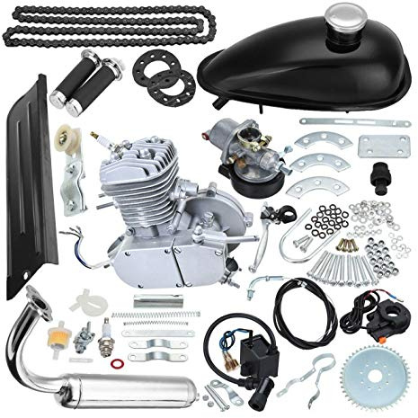 80cc Fahrradmotor-Kit – Motorisiertes 2-Takt-Benzin-Gas-Motor-Komplettset für Fahrräder – Verbesserte Version für 26 Zoll und 28 Zoll Fahrräder