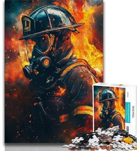 1000-teiliges Puzzle für Erwachsene und Jugendliche, Feuerwehr-Kunst, 1000-teiliges Puzzle, Spielspielzeug, jedes Teil ist einzigartig – anspruchsvolles, unterhaltsames Familienspiel (Größe 38x26cm)