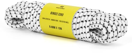 Manco Element Corde Elastique 4mm x 10m Sandow Tendeur Élastique Bâche | Noir, Caoutchouc & Polyester, 100% Extensible, pour Bâche, Remorque, Tente, Camping, Bateau, Bobine