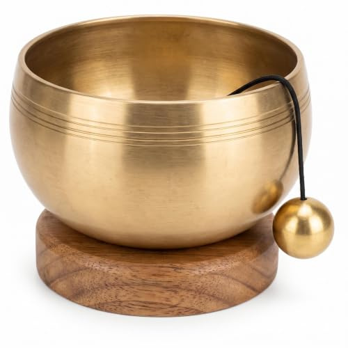 Mini Klangschalen Set für Yoga & Meditation - Handgehämmertes Messing mit klarer Glocke, tragbares Klangtherapie-Kit für Achtsamkeit und Entspannung
