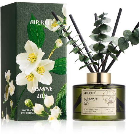 Airkeep Raumduft 200ml –Jasmine Lily– Langanhaltend Duft, Lufterfrischer für Zuhause, Deko für Badezimmer, Schlafzimmer, Wohnzimmer