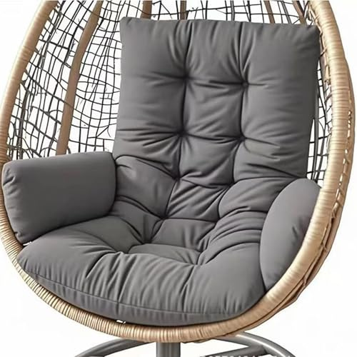 Generisch Hängesessel-Kissen,Garten Polster,Schaukelsessel-Kissen Indoor Sitzkissen Auflage für Hängeschaukel Hängekorb Outdoor Waschbar Schaukelstuhl Dicke Hängestuhl Sitzauflage,Dark Gray