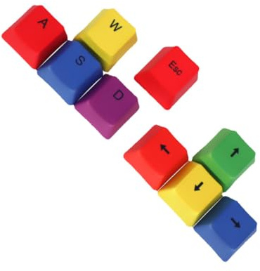 Gadpiparty Set 9 Pezzi di Keycaps Colorati Protezione Tasti Facile da Rimuovere in Pbt Accessori Tastiera Personalizzati per Tastiera Meccanica Adatti per Ufficio e Gioco