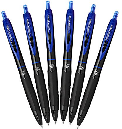 Uni-Ball 307 Retractable Gel Ink Pens, Medium Point , Pack of 6 (Blue)